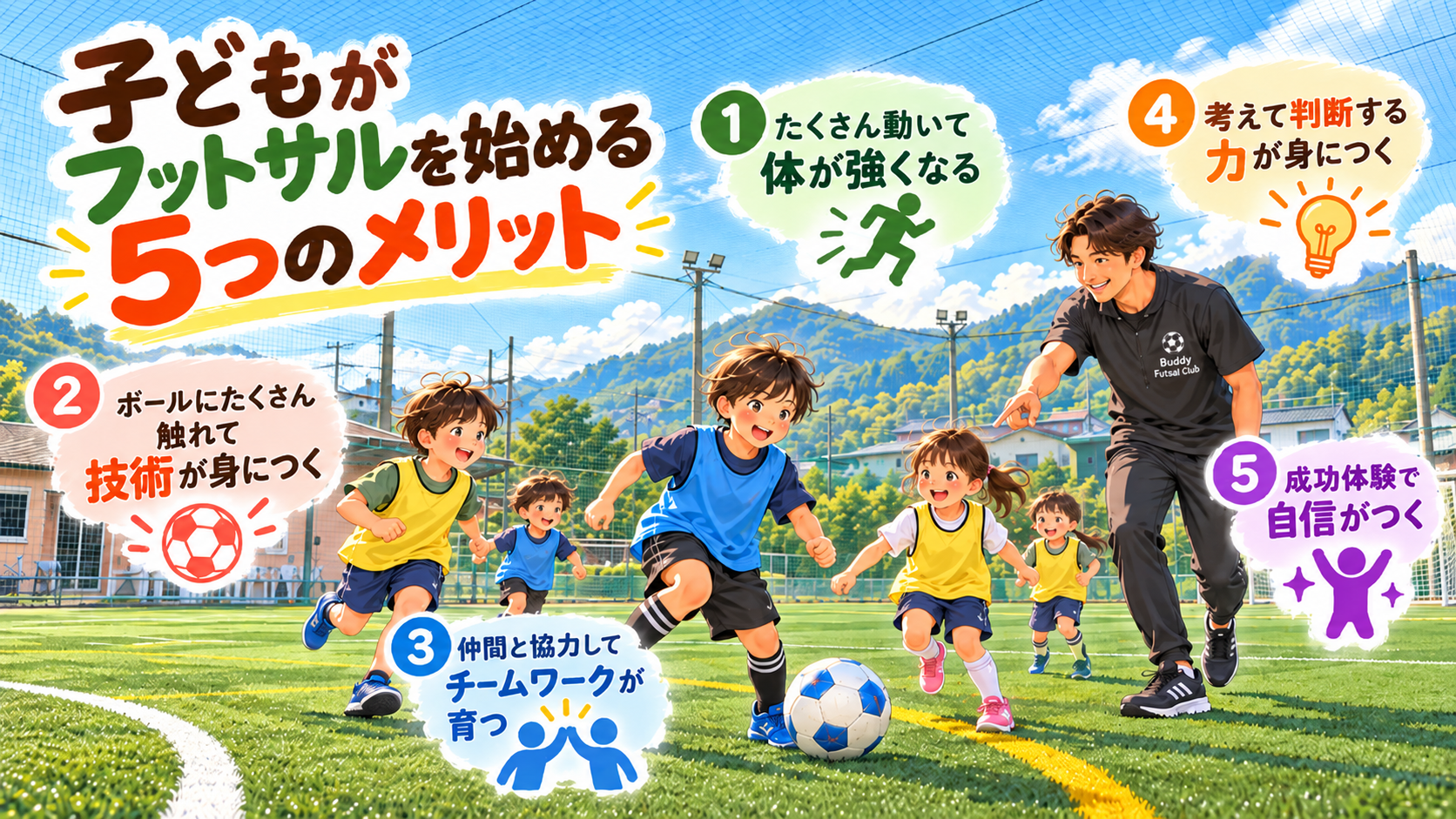 【何歳から始める?】子どものフットサルは何歳から?始めるメリットとスクールの選び方 ChatGPT 画像 2026年10月12日 18 59 52 2 - 【何歳から始める?】子どものフットサルは何歳から?始めるメリットとスクールの選び方